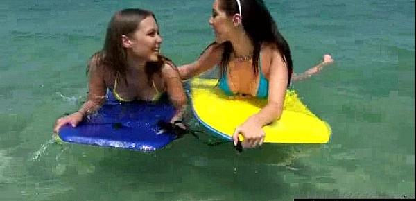  Teen Lez Girls (Jenna Sativa & Liza Rowe) Make Love In Front Of Cam clip-15